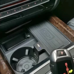 자동차 무선 충전기 거치대 휴대폰 충전기 충전 패드 플레이트 트림, BMW X5 F15 X6 F16 F85 F86 용, 15W 고속 충전