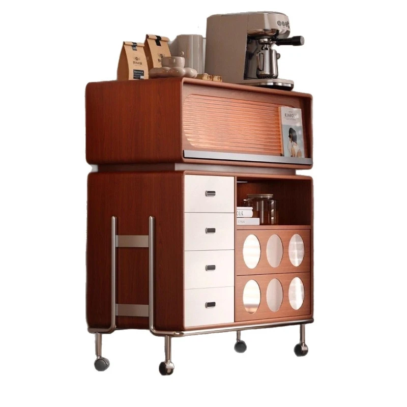 Solid wood multi-functional bar cabinet, entrance counter storage side cabinet, household bar table
