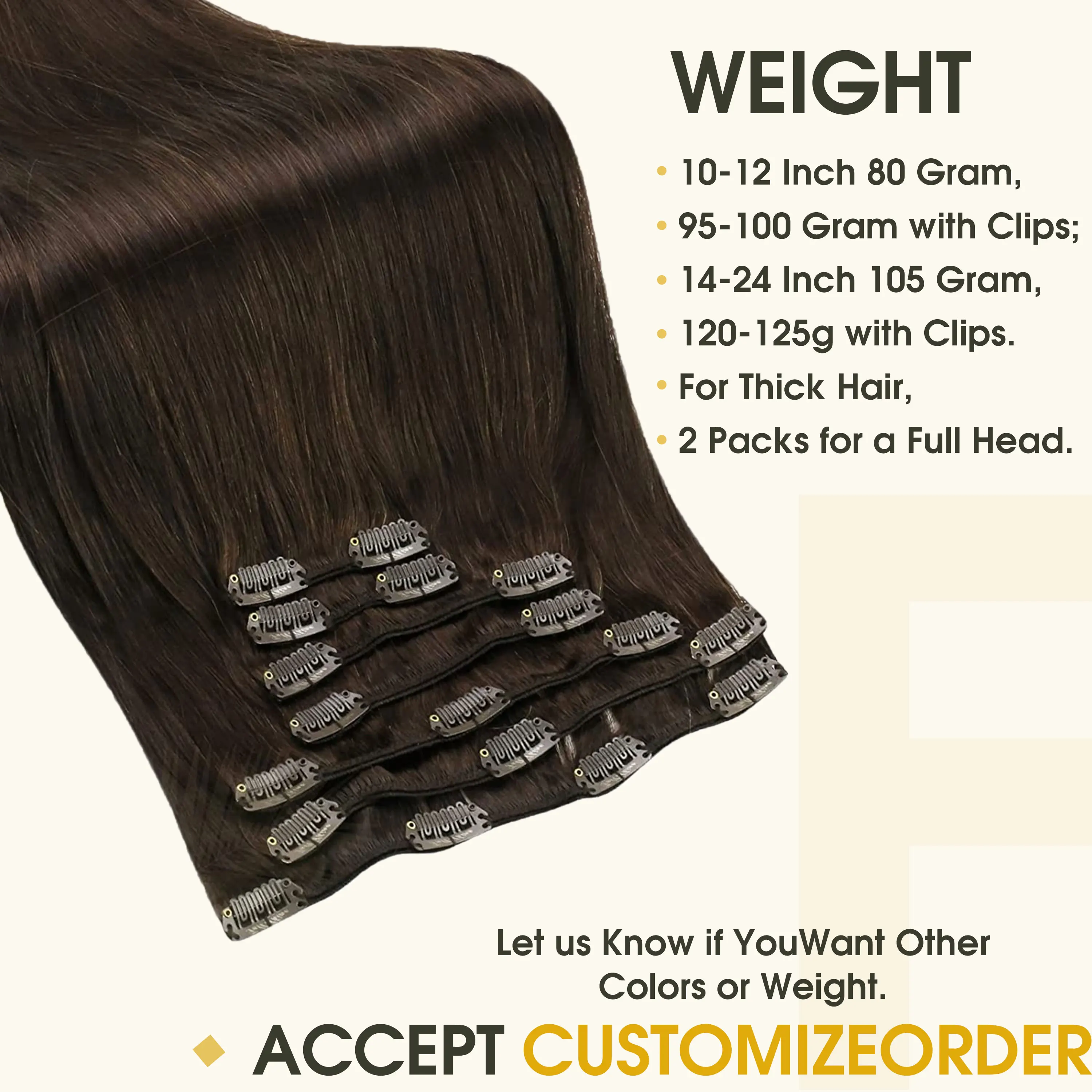 Full Shine Clip in Hair Extensions Human Hair Black Color 7Pcs 80-105g Human Hair Clip in Extentions Remy Hair 10-24inch