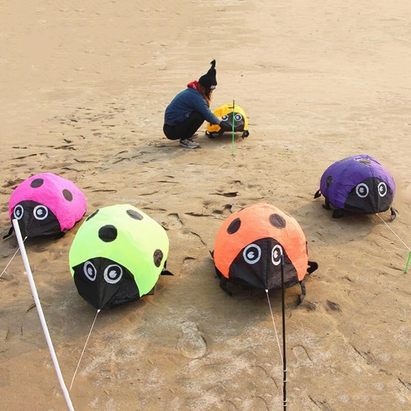 Aquilone coccinella aquiloni morbidi per i bambini possono camminare non volare nylon ripstop gioco all'aperto giocattoli intrattenimento sportivo gioca con aquilone weifang