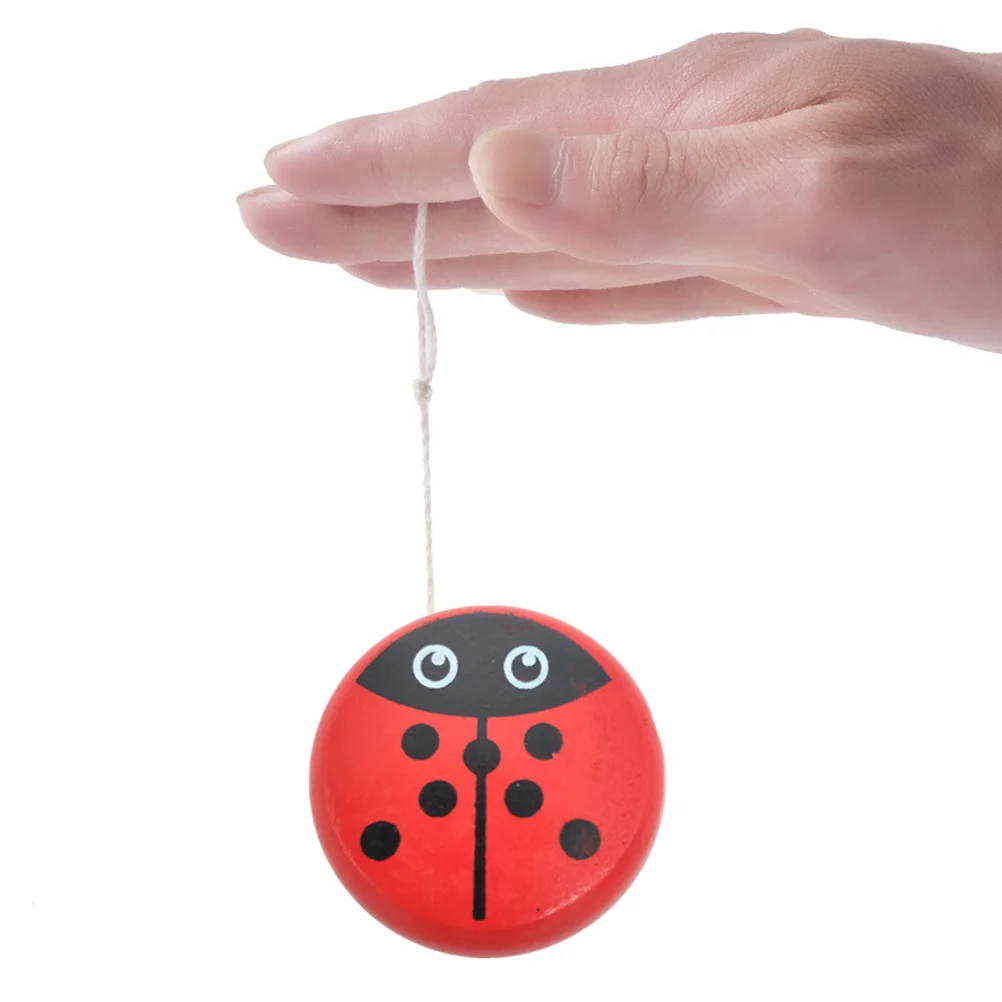 

Ladybird Children Yo-Yo Plaything Kids Wood String Ball Plaything Wooden Yo-Yo Toy