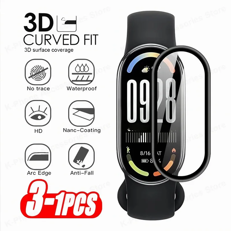 

Anti-scratch Ultra-Clear TPU 3D Curved Smartwatch Film For Xiaomi 10 Band10 Not Glass Screen Protector For Xiaomi Mi Band 10 9 8
