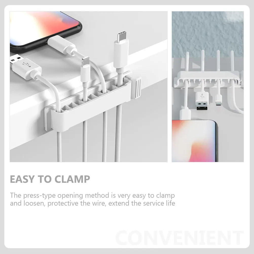 

Clips 10 Slots Self Adhesive Cord Organizers Desk Cable Holders Wire Organizer Set