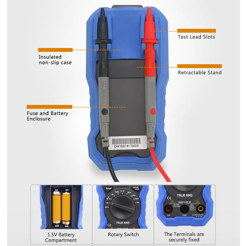 OWON OW16B 3 5/6 NCV Handle Digital Multimeter Digital NCV True RMS Test Data Logger Offline Record Function Multimetro