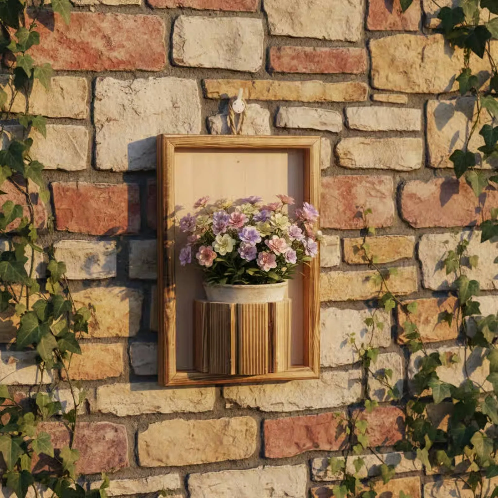 

House Shaped Wall Planter Handmade Wooden Hanging Planter Wooden Hanging Flower Pot Handmade Rustic Pocket Vase Lightweight