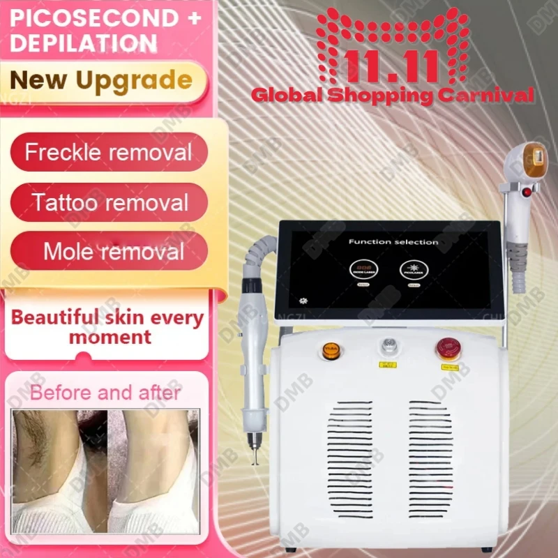 Double 11 Sales  808 Diode Laser Hair Removal Tattoo Removal Machine with 3 Wavelength 808nm  Diode Laser and Picosecond Laser