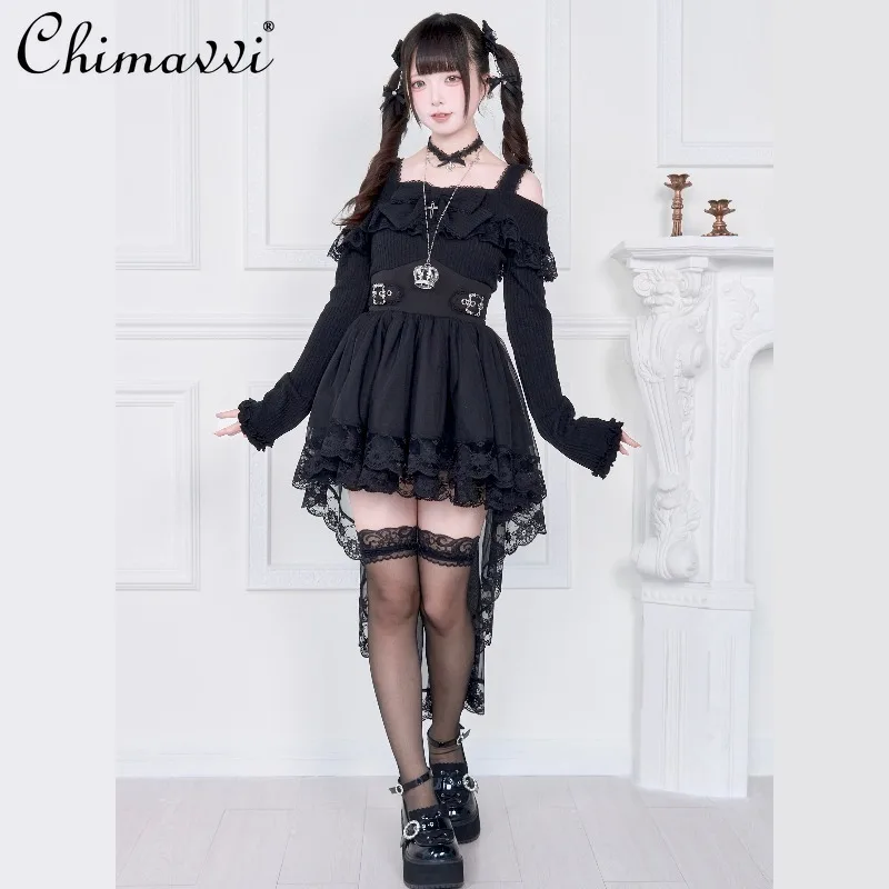 Robe deux pièces en dentelle pour fille, sous-culture japonaise originale, douce et Cool, fausse robe Lolita, nouvelle collection automne hiver