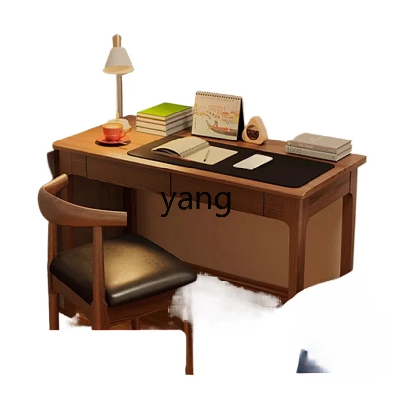 LH solid wood desk living room new Chinese computer table home student study workbench study table
