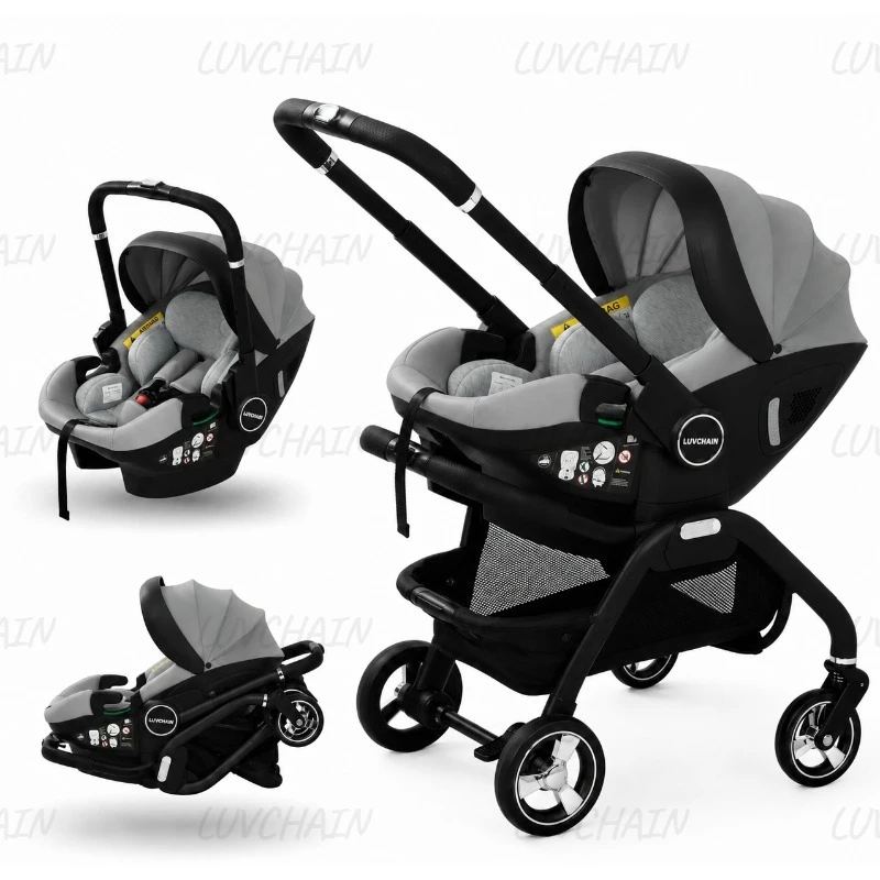 Tragbarer 3-in-1-Kinderwagen Neugeborenen-Schlaf korb Multifunktions-Kindersitz Luxus-Kinderwagen faltbar