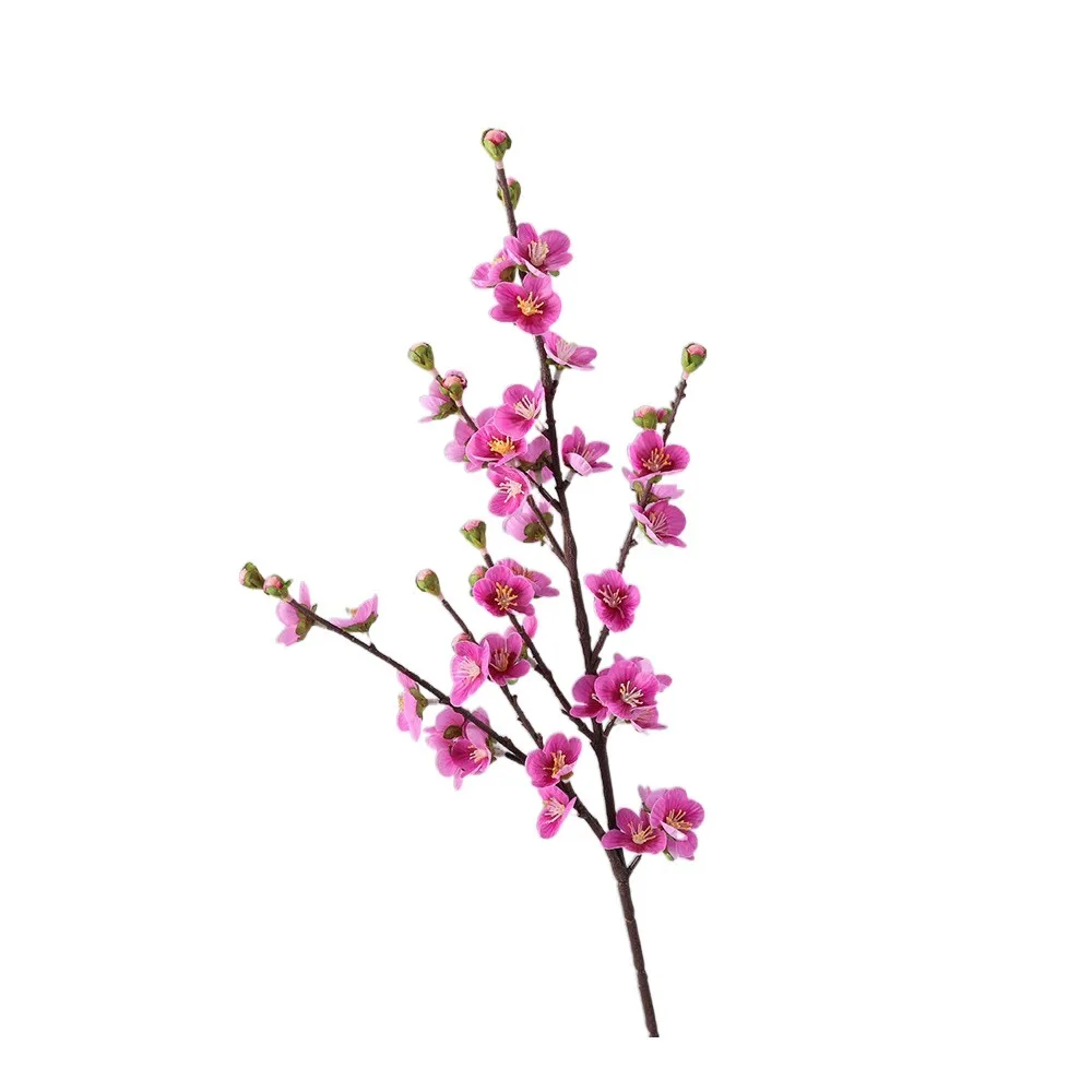 

78cm Artificial Peach Blossom Branches Real Touch Elegant Silk Cherry Blossom Plastic Handmade Fake Flower Living Room Desktop