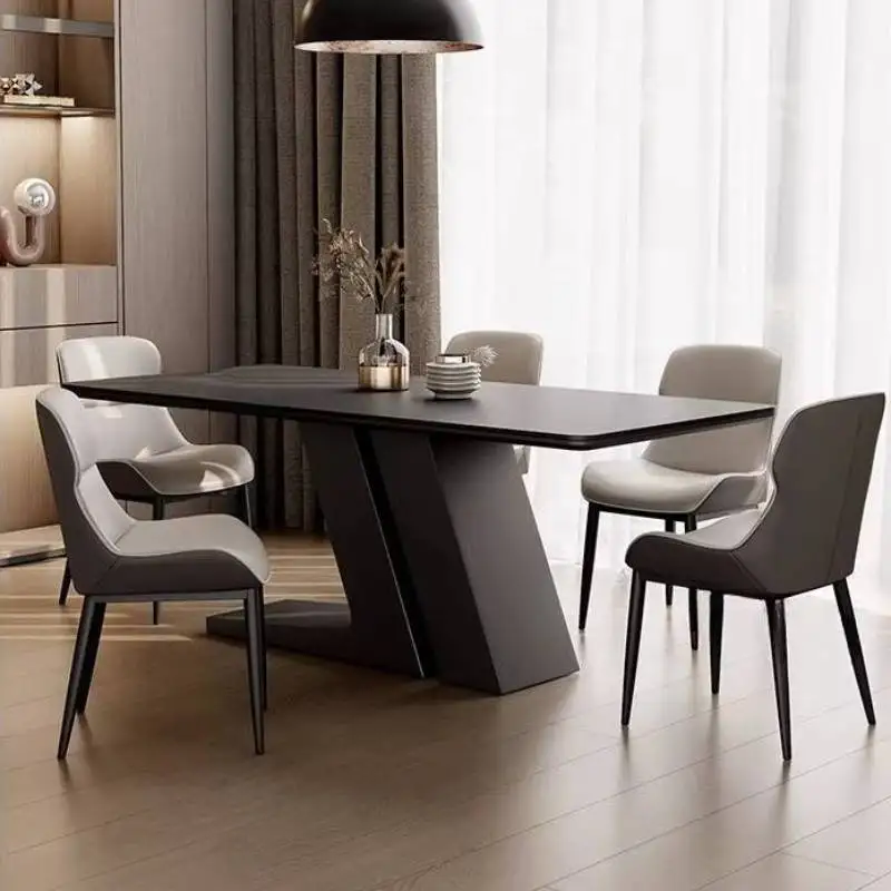 

Wood Decorations Dining Table Set Chairs Black Walnut Solid Wood Dining Table Restaurant Modern Stoly Do Jadalni Furniture Home