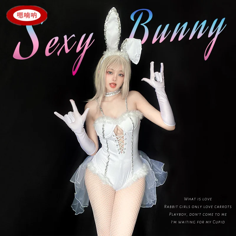 

Сексуальный костюм кролика для девочек, комплект для ночного клуба, Хэллоуина, волшебная сова, исполнительское волокно, 00% Новое поступление, Пасхальное восстановление
