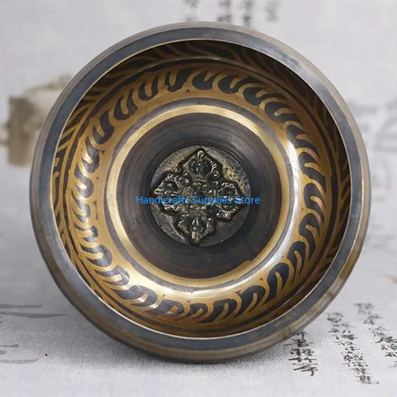 R1WA Yoga Meditation Singing Bowl Sound Bowl Metal Prayer Bowl Durable 1 Set