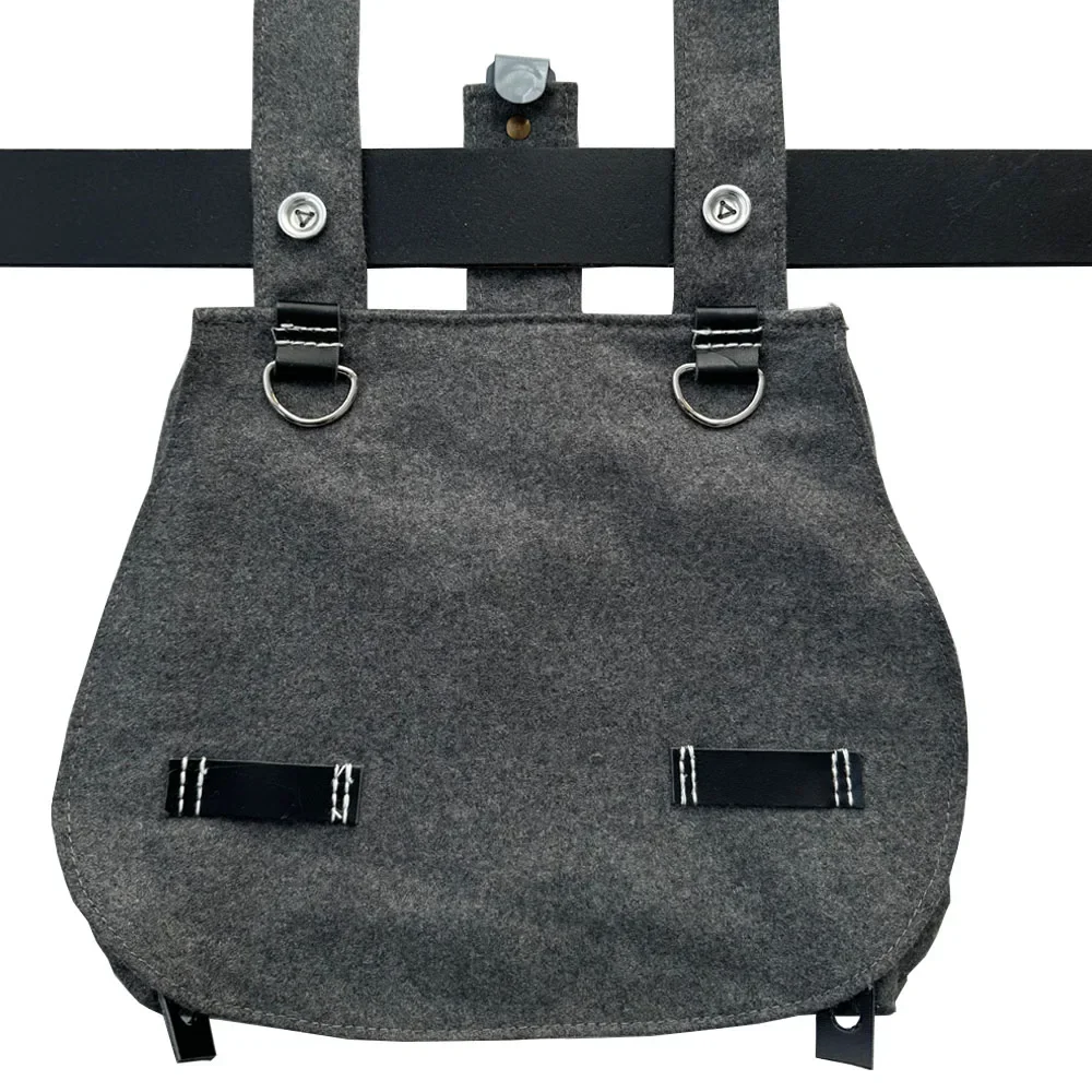 Kit correa en Y cuero vaca réplica WWII alemán – Bolsa pan + cinturón - imagen 2