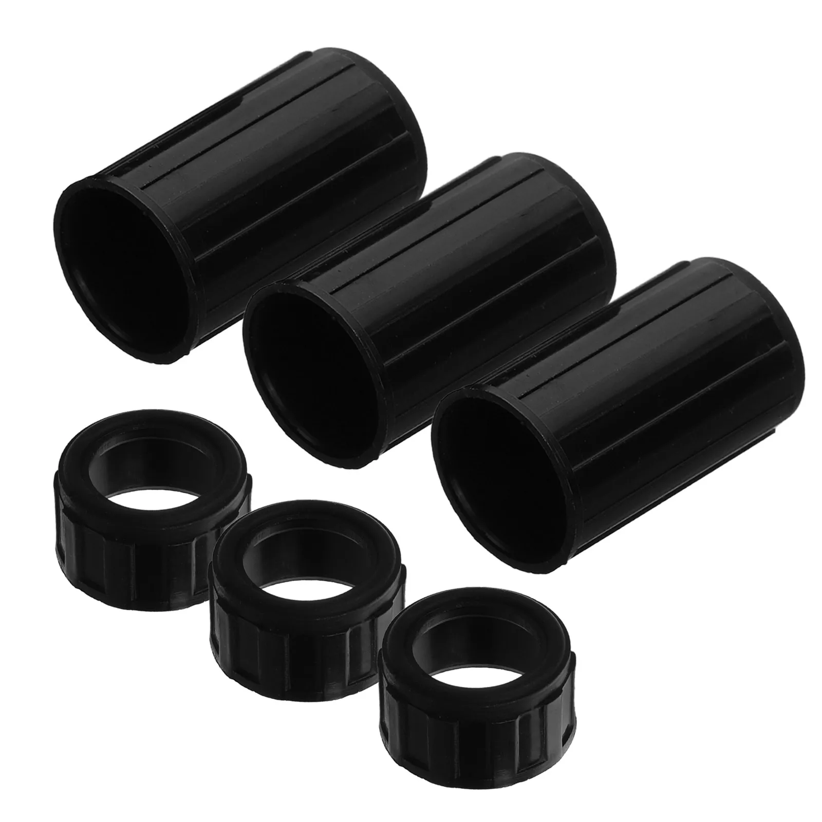 

3 set Flute Protective Cover Lightweight Durable Interface Sleeve Guards Plastic Caps Instrument Accessories Black