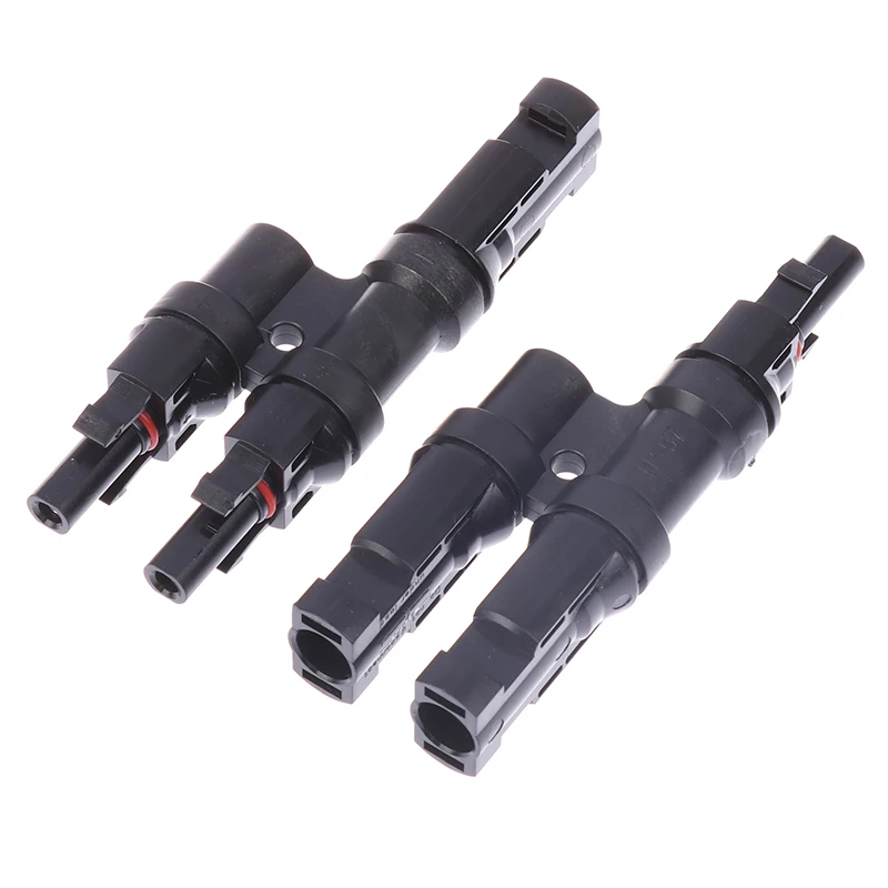 1Pair 2To1 Solar PV Panel Connector T Type T3 Parallel Connection Plug Waterproof Connector Branch Parallel DIY MC4 Solar System