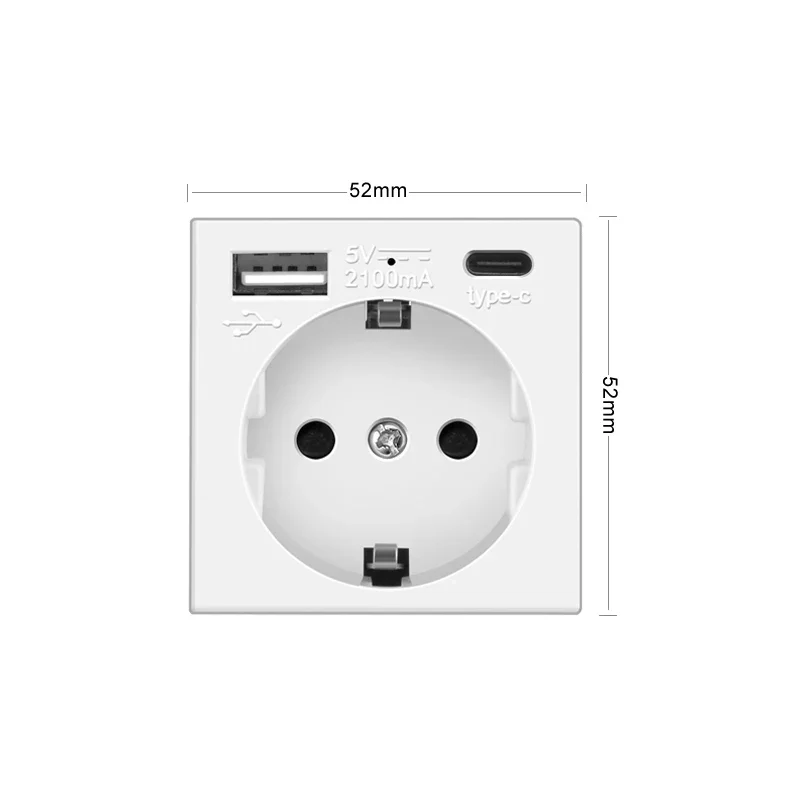 Novski-Módulo montado en la pared, enchufe alemán, usb, Cat6, ordenador, TV, panel de vidrio templado, interruptor, combinación de función de botón