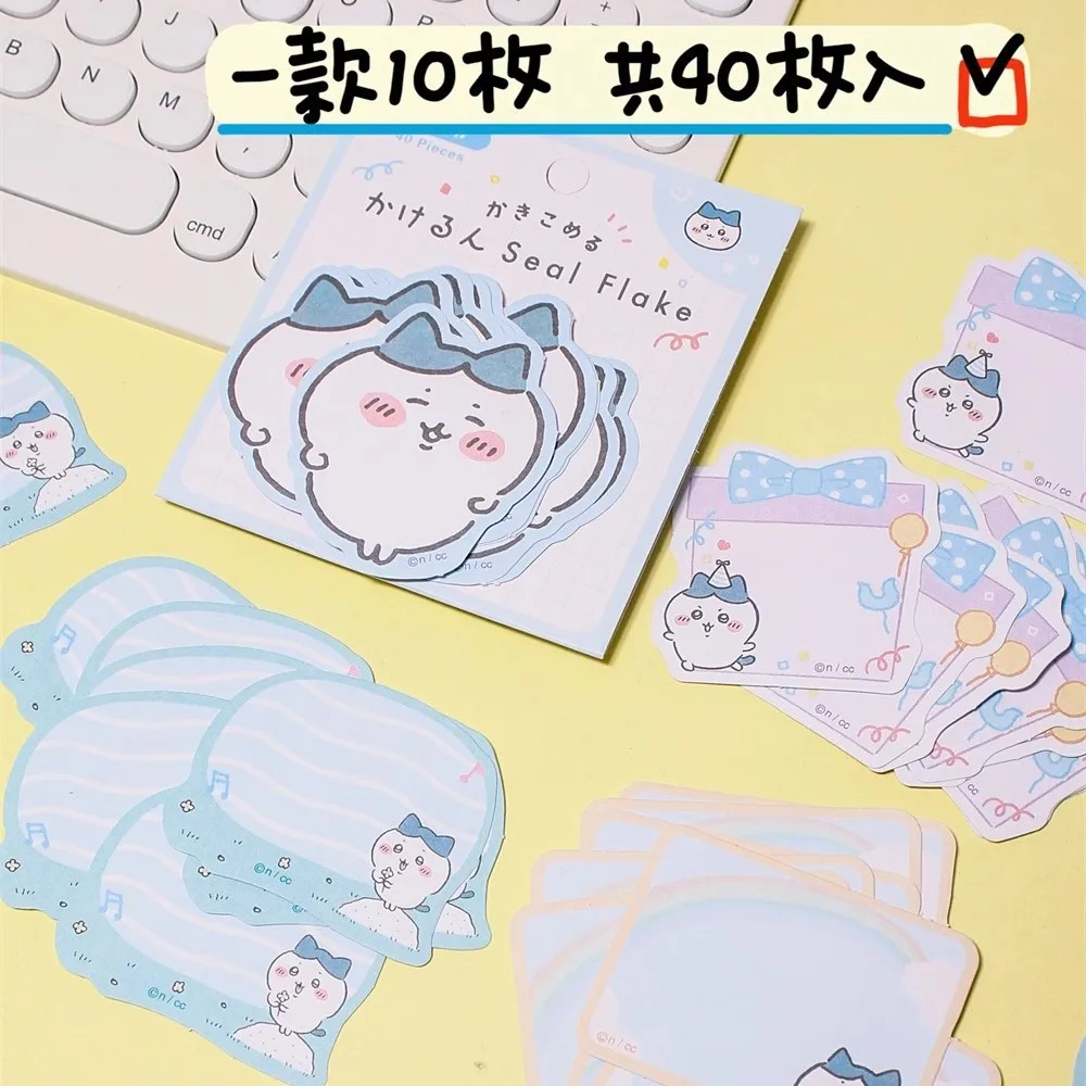 

40Pcs/set Kawaii Chiikawa Hachi Usagi Writing Papers Sticky Notes Student Stationery Refrigerator Labels Kid Toys Children Gift