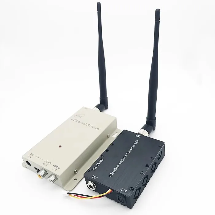 4CH 1.2G 5W 1.2Ghz 5000mW Wireless AV Video Audio Transmitter / Receiver High Gain Antenna Long Range Transmittion