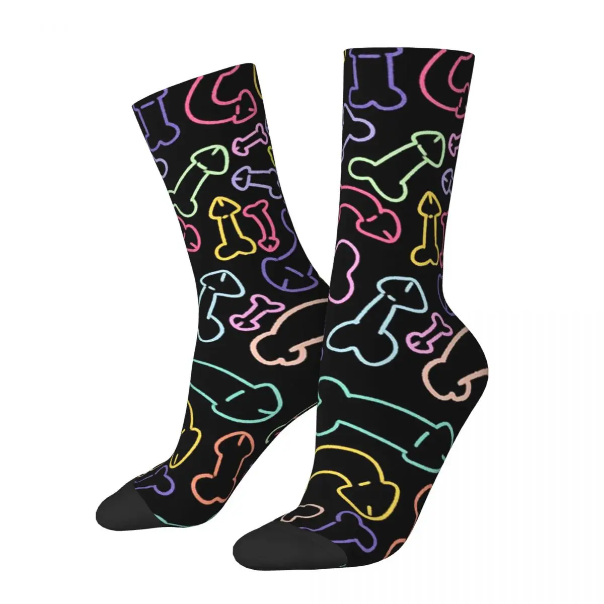 

PASTEL PENIS PATTERN MASK BLACK Socks Harajuku Sweat Absorbing Stockings All Season Long Socks for Man Woman's Birthday Present