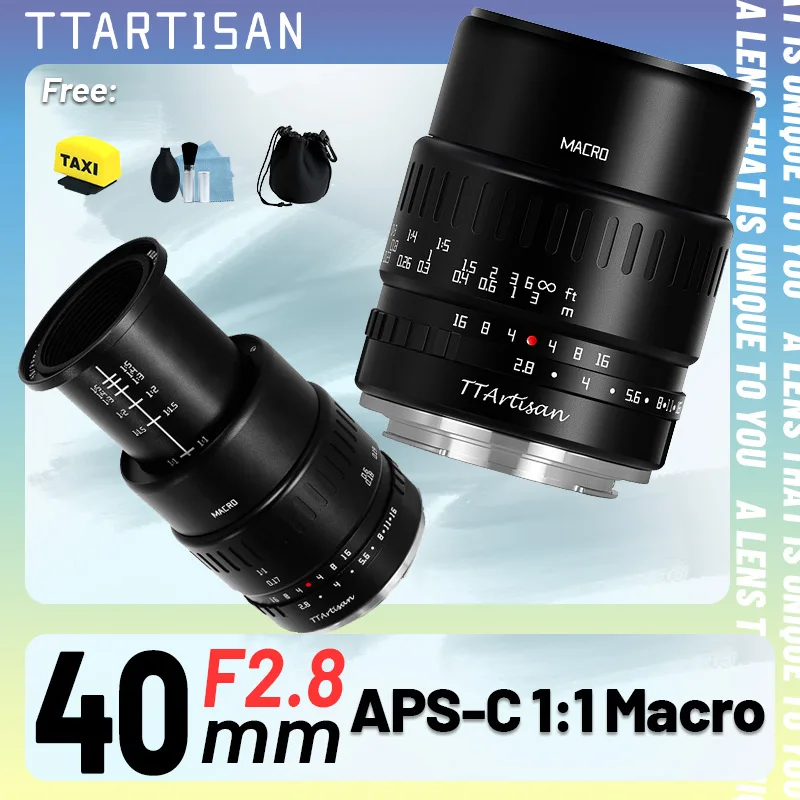 TTArtisan-lente de enfoque Manual para cámara, lente Macro de 40mm F2.8 APS-C para SONY E FUJI XF Canon M Panasonic Olympus M4/3 Nikon Z Leica Sigma L