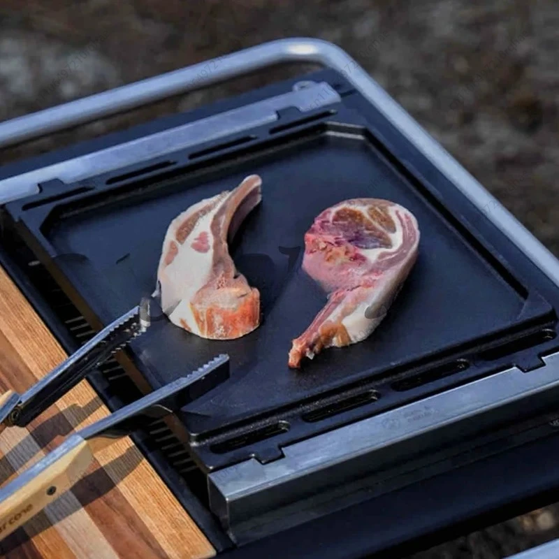 

Outdoor Gs450 Barbecue Plate Igt One Unit Iron Plate Cast Iron Barbecue Plate Camping Style Self-Driving Frying Pan
