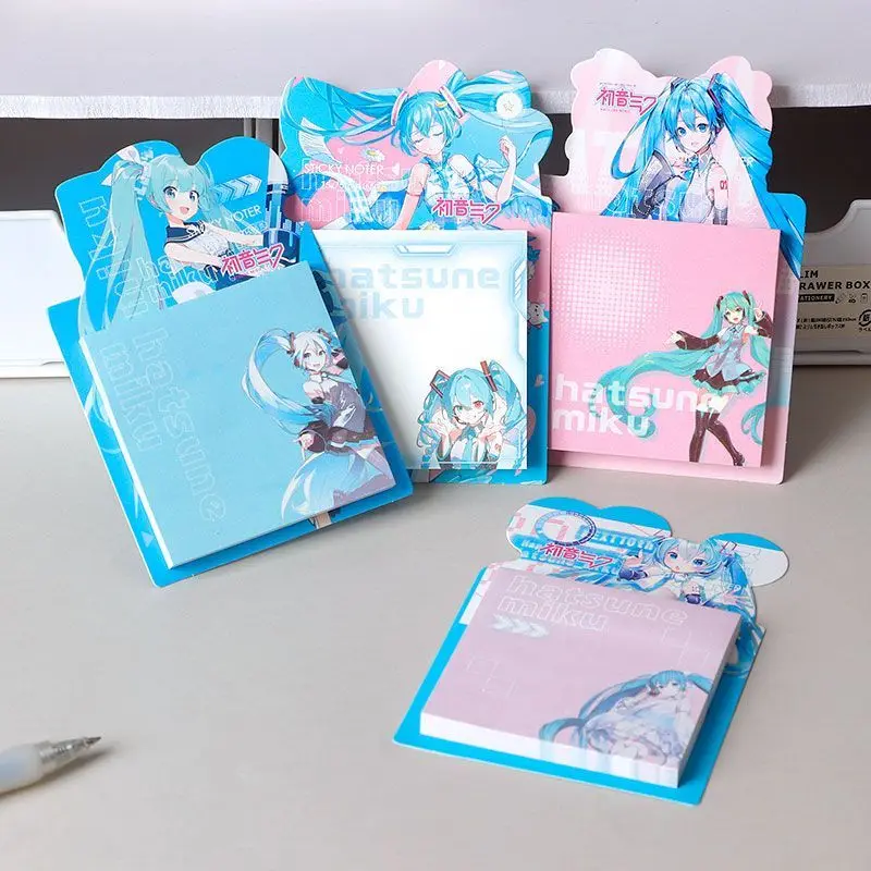 Новые стикеры-заметки Hatsune Miku: милые аниме-блокноты для студенток, красивые блокноты для записей, оптовая продажа, праздничный подарок