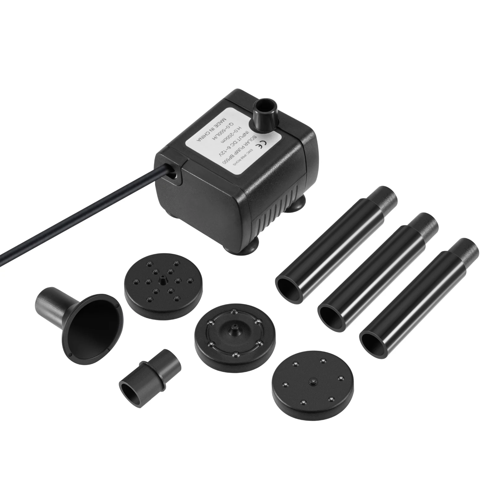10W Solar Fountain Pump with Large Solar Panel 3 Nozzles Max. Water Height 100cm for Bird Bath Fish Tank Small Pond