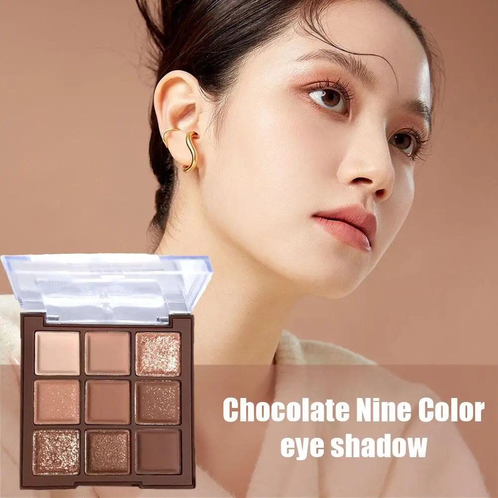 Chocolade Warme Bruine Oogschaduw 9 Kleur Betaalbare Matte Aarde Oog Oranje Kleur Oogmake-Up Schaduw Parel Schaduw Bruine Plaat X4u1