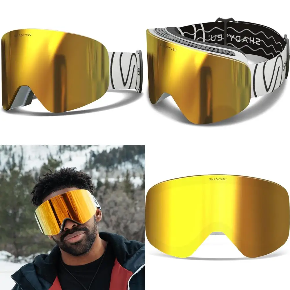 Occhiali da sci da snowboard antiappannamento regolabili con protezione UV400 al 100% e lenti intercambiabili per uomo e donna
