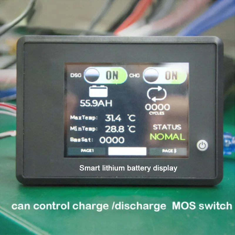 Bateria litowa 3S-24S BMS inteligentny wyświetlacz LCD z ekranem dotykowym do Xiaoxiang z portami UART RS485