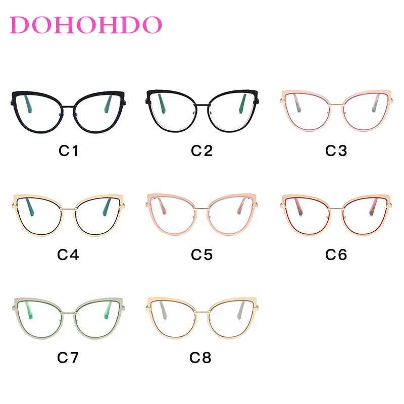 

New Cat Eye Big Frame Optical Eyewear Women Men Vintage Luxury Designers Computer Play Games Reading Anti-Blue Light Spectacle