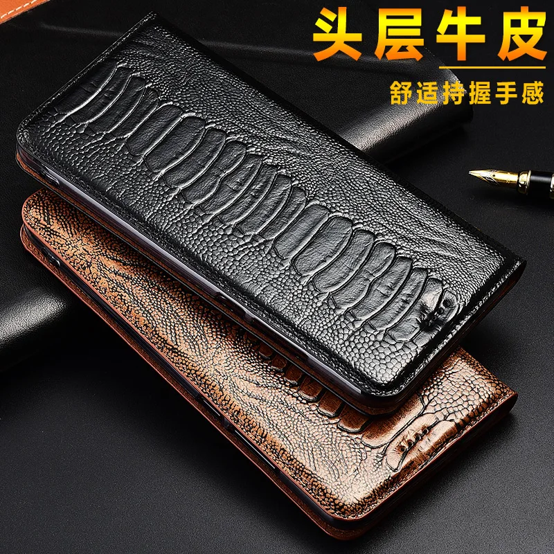 

Ostrich Veins Genuine Leather Case For Huawei Honor Magic4 Pro 5G Magic4 Prestige Edition Wallet Flip Cover