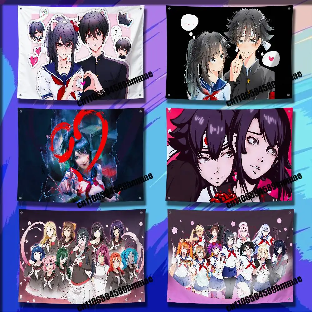 For 50*70cm 90cm 100*150cm 150*200cm Camp Budo Masuta Ayano Aishi Y-Yandere Simulator Oka Ruto Flag Wall Banner Tapestry Cover