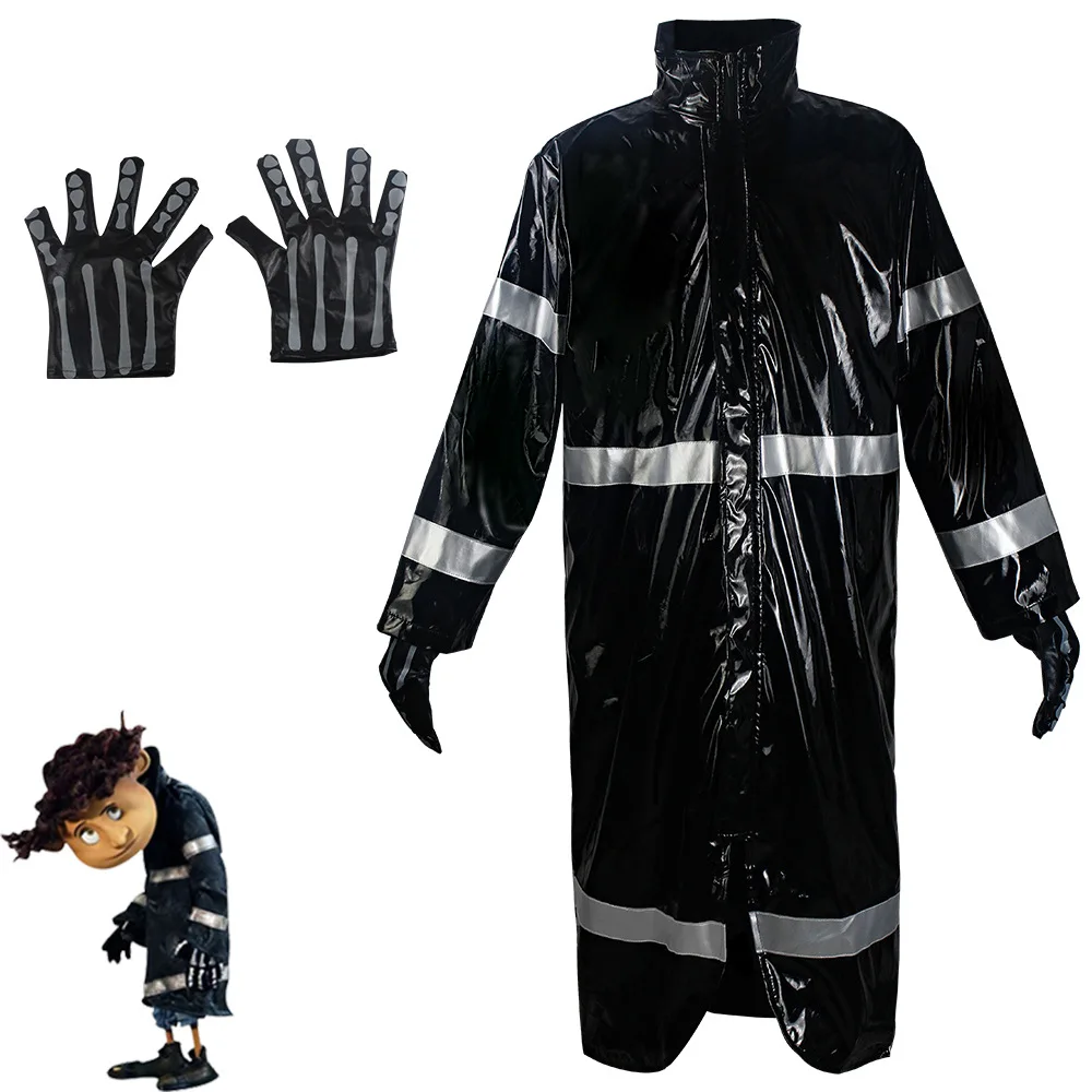 Halloween Party Scary Roleplay Suit Movies Coraline Cosplay Costume Yellow Coat Secret Door