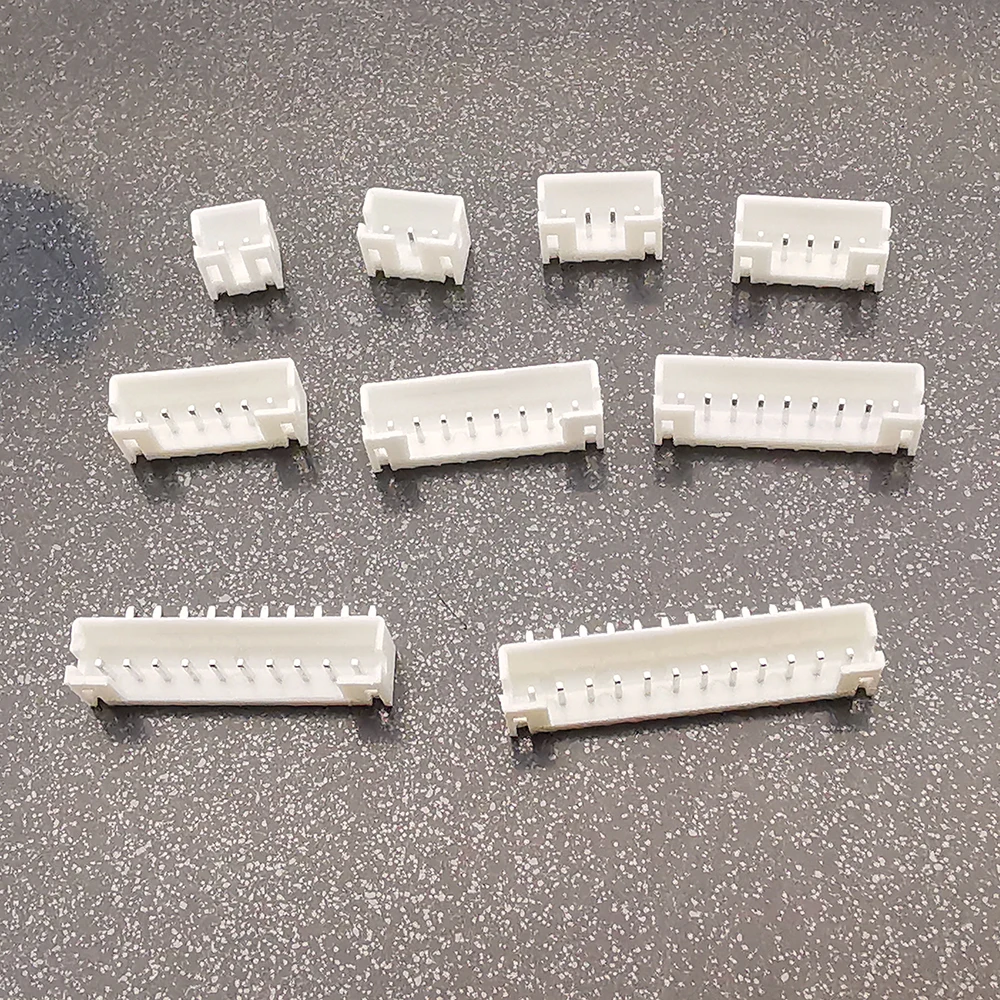 50Pcs JST PH 2.0mm Pitch Terminals Plastic Shell Male Plug Right Angle Housing Header Wire Connector 2P/3/4/5/6/7/8/9/10/12 Pin