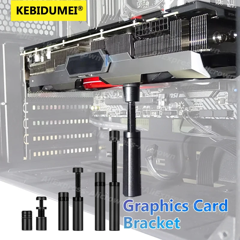 

Graphics Card GPU Holder 50/80/120mm Telescopic Rotary Screw Support Vertical GPU Bracket Aluminum Alloy GPU Video Card Holder