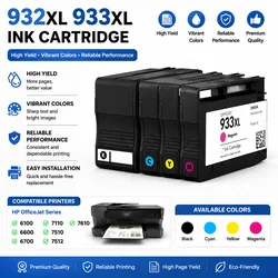 932 933 932XL 933XL Ink Cartridge for HP Officejet 6100 H611a 6600 H711a 6700 H711n 7110 7612 7610 7510 printer