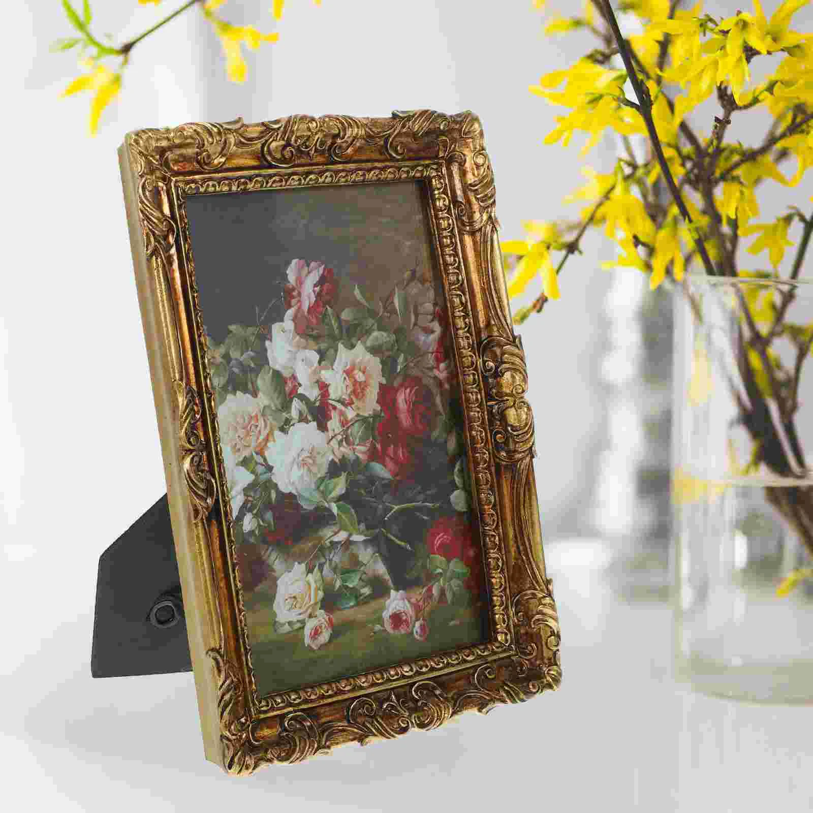 Vintage Resin Photo Frame Fine Workmanship Picture Birthday Present Display Retro Gift