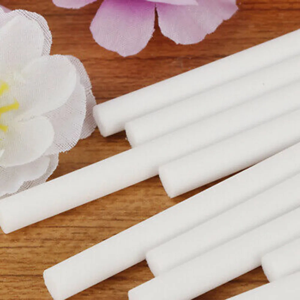 50pcs Car Humidifier Oil Diffuser Cotton Stick Swab Scent Sponges Refill Sticks Filter Freshener Vent Aroma Essential Oils Spong