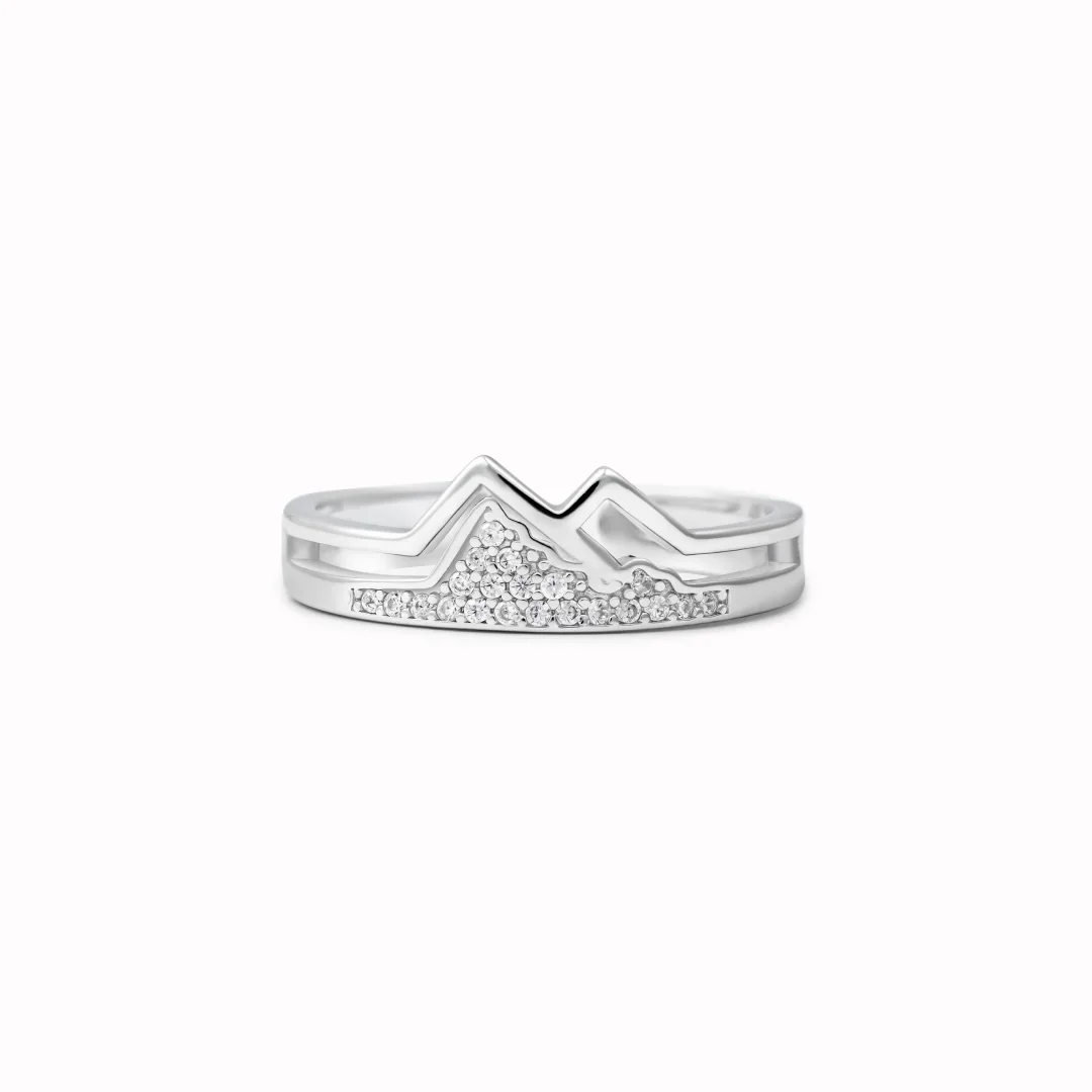 New Mountain Ring Keep Climbing Card With Gift Box Fashion Zircon Men Women Girl Rings 2024 Dropshipping