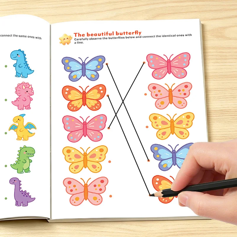 Matching Activity Workbook 32 Pages, Find The Same Exercise Book, Early Learning Workbook for Toddler Concentrate on Practice