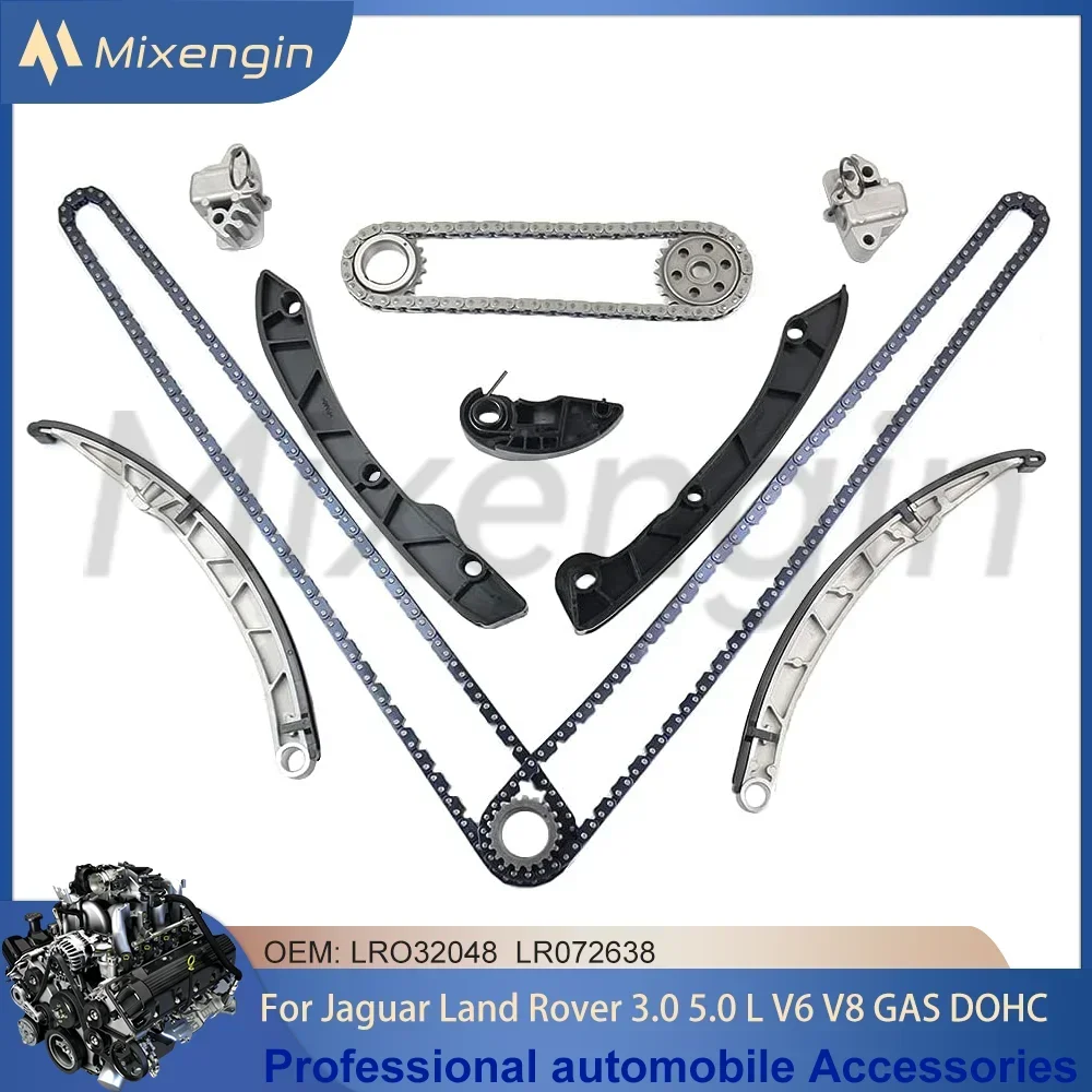 Engine Parts Timing Chain Kit for 2009- Jaguar Land Rover 3.0 5.0 V6 V8 GAS DOHC LR032048 LR072638 LR051013 LR051011 306PS 508PS