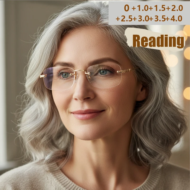 New High-definition Fashionable Frameless Anti-blue-light Presbyopia Glasses For The Elderly To Relieve Eye Fatigue 20101