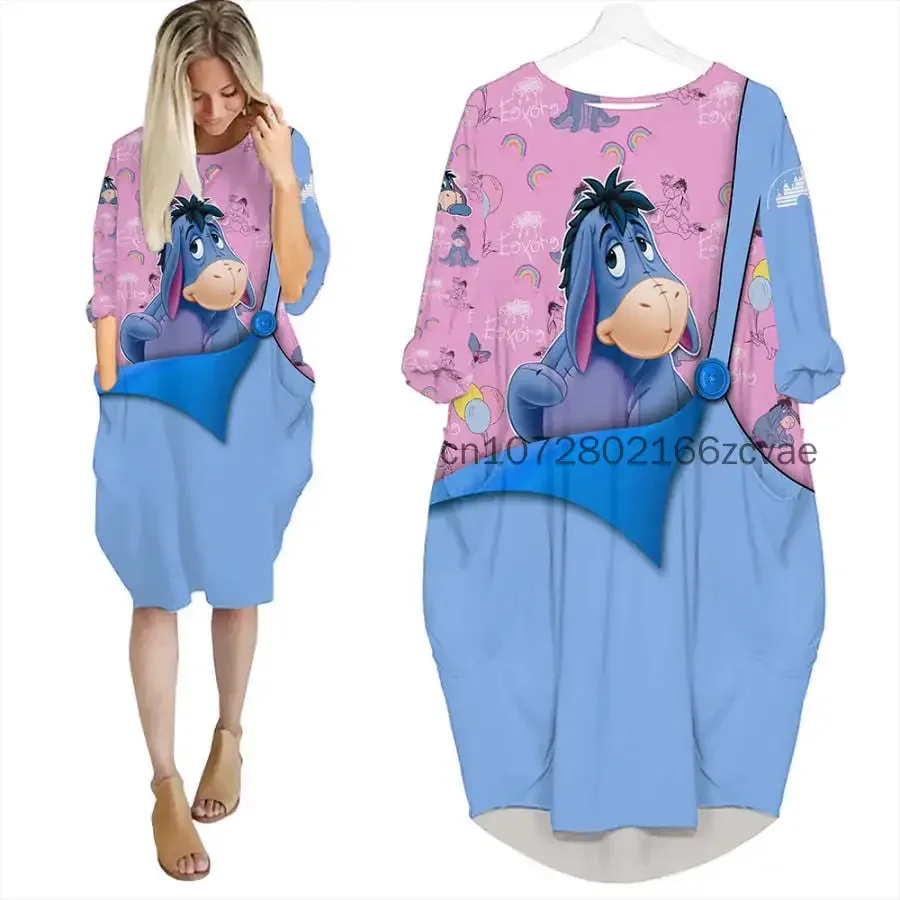 

Disney Cheshire Cat Women's Batwing Pocket Dress 3D Printed New Disney Oversize Fashion Street Dress Long Sleeve Sleeping Dress