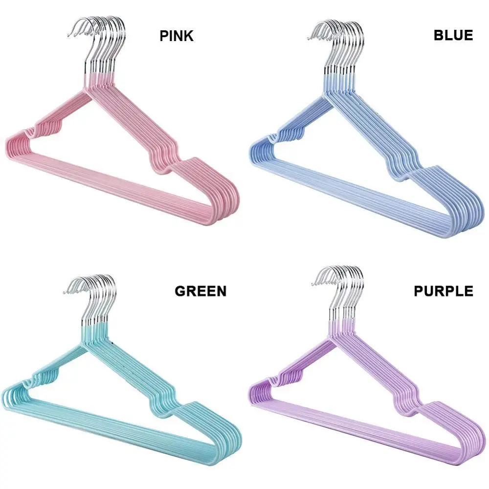 BUYYES Non-Slip Hangers Heavy Hangers Space Saving Metal & Rubber Coating Clothes Hangers for Jeans Slacks Suit Coat Rack