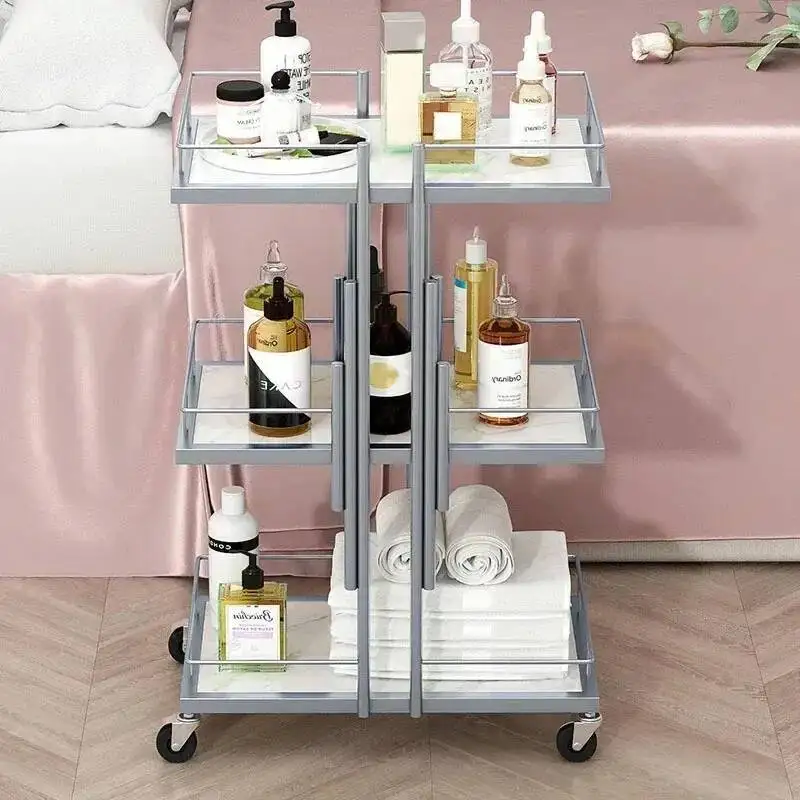 Salon Beauty Special Cart Rack Storage Beauty Light Luxury Nail Eyelash Trolley Hair Dyeing Tool Cart Kitchen Islands Trolleys