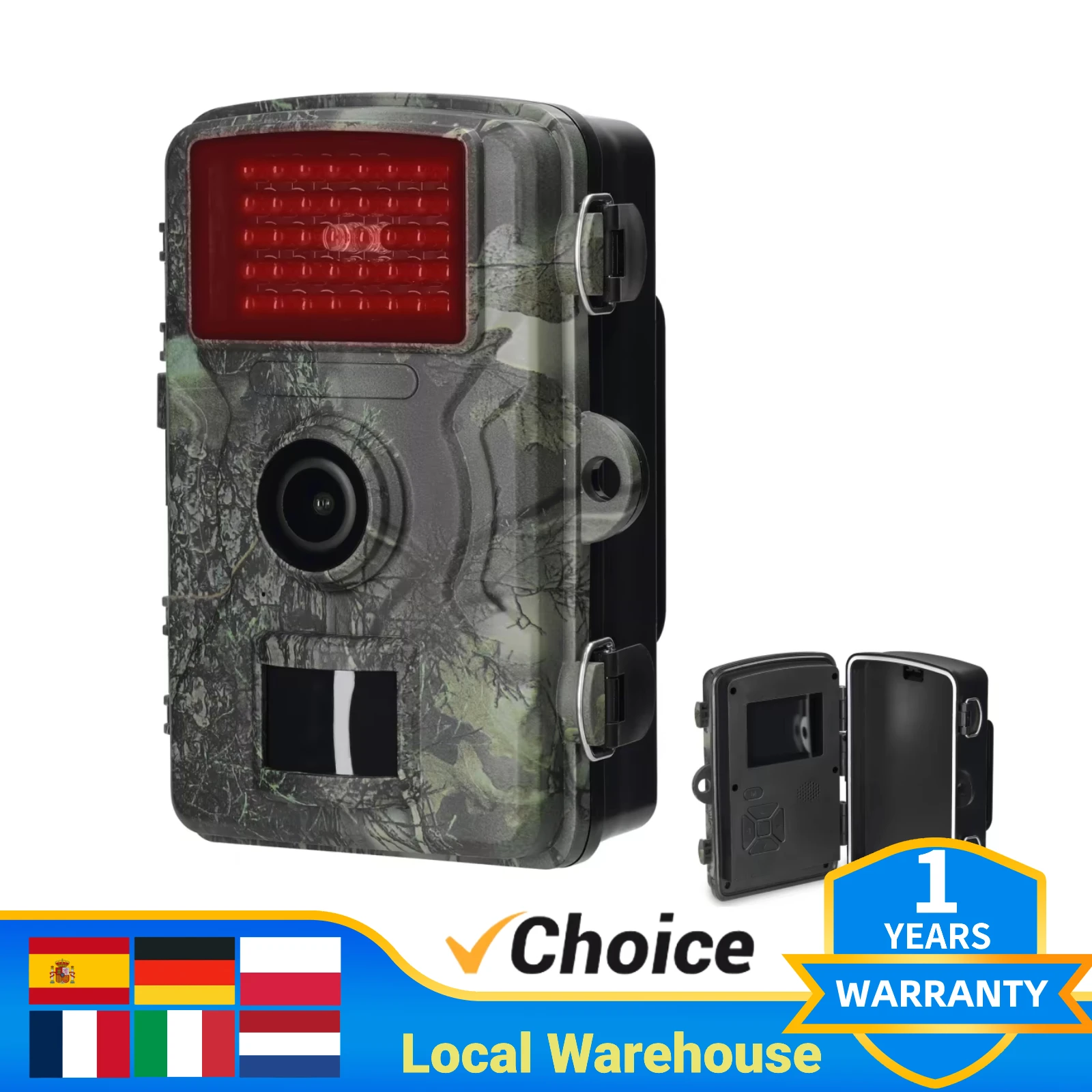 Mini Hunting Trail Camera 16MP 1080P HD Infrared Night Vision Waterproof Outdoor Motion Activated Wildlife Scouting Photo Traps