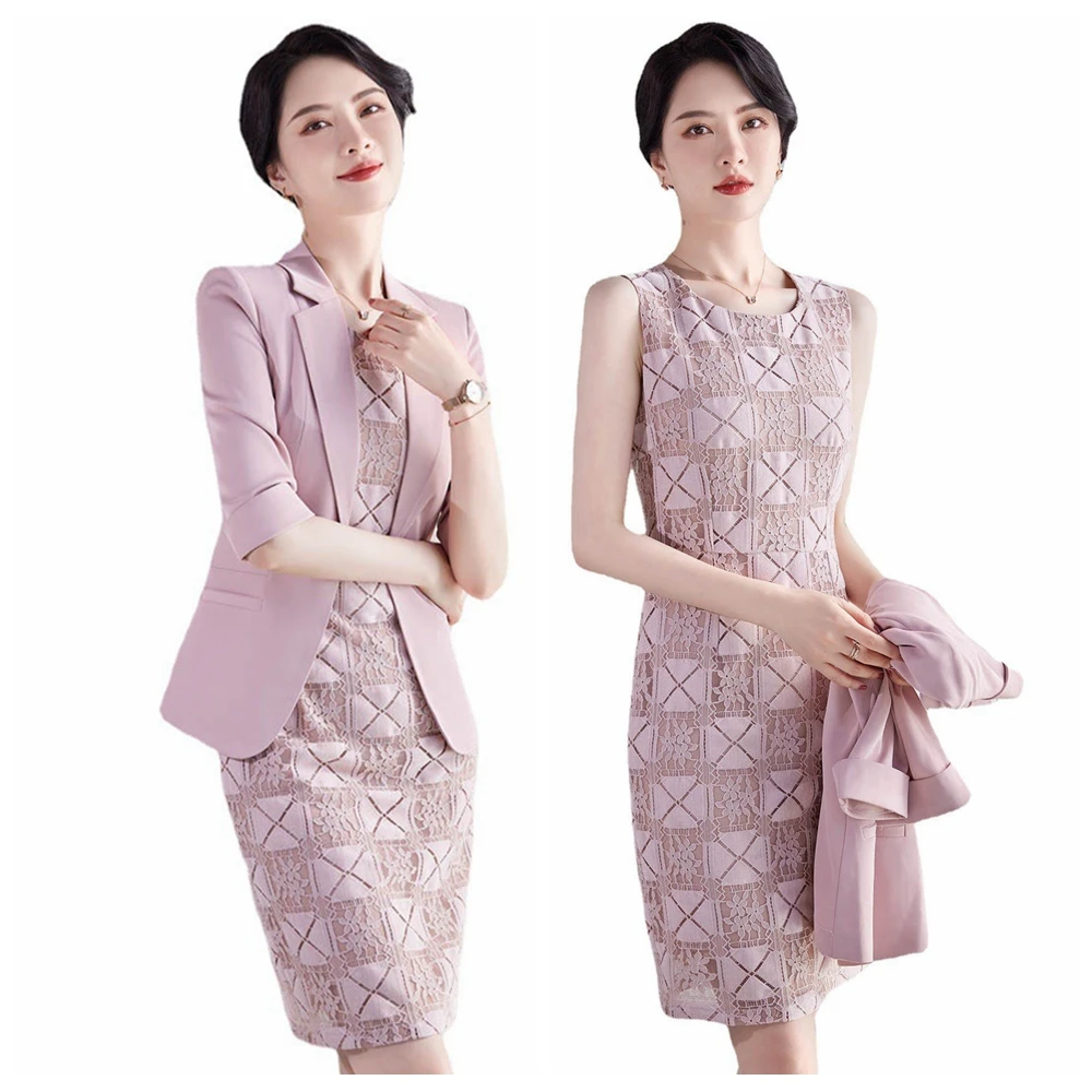 

Summer Women Blazer Set Dresss with Tops Spring Business Suits Fasion OL Ladies Office Work Wear Professionalformal dress