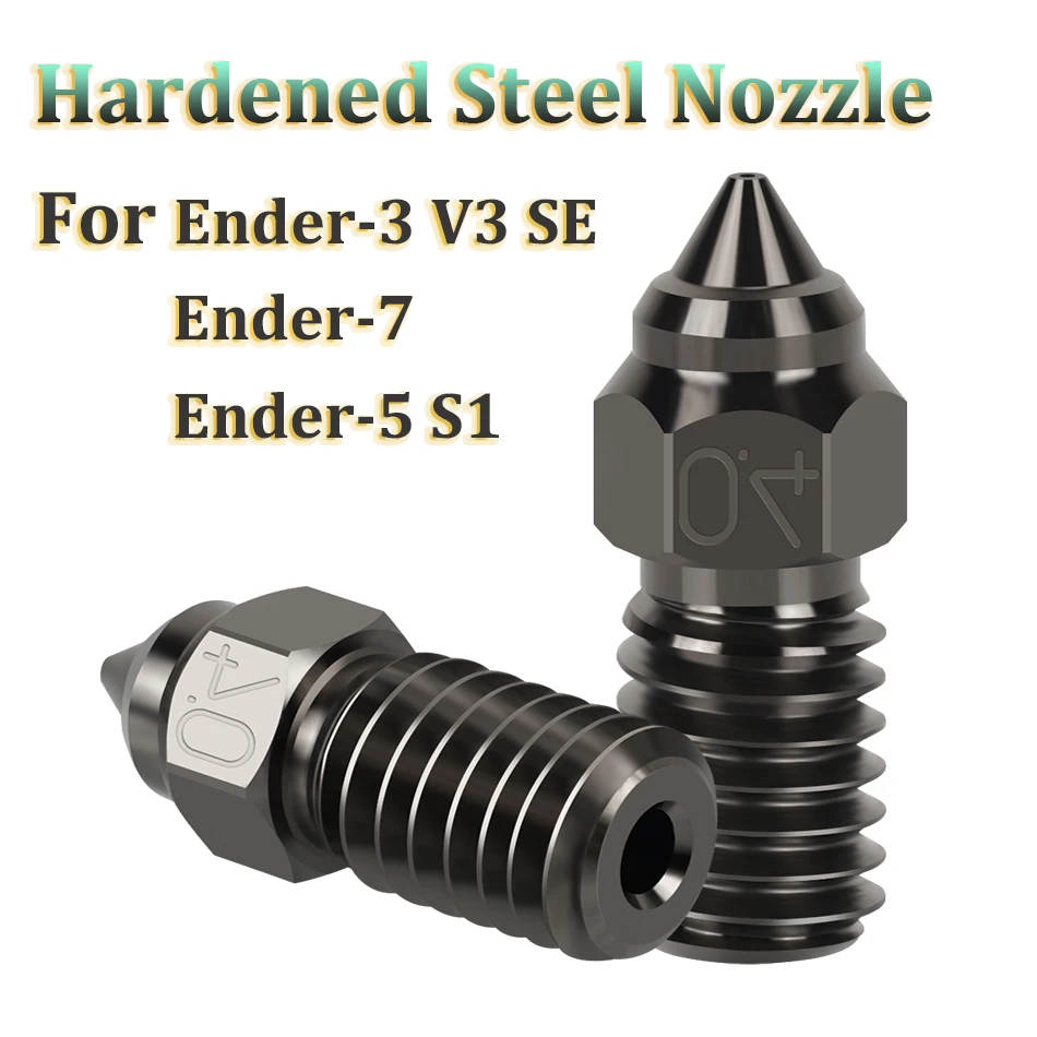 

2pcs Hardened Steel Nozzle For Ender-3 V3 SE 3D Printer Parts 1.75mm Spider Nozzle For Ender 7 Ender 5 S1 Spider Hotend Extruder